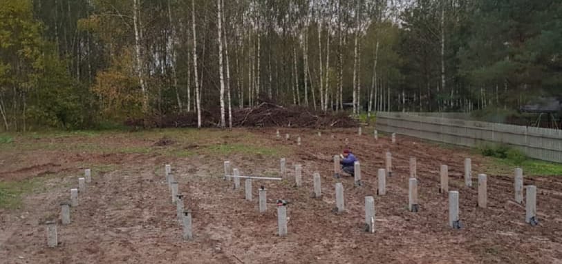 Фундамент на забивных ЖБ сваях