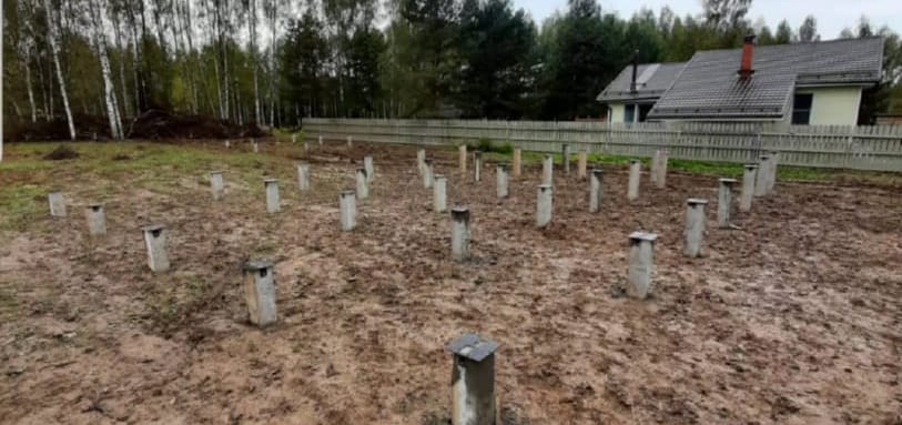 Фундамент на забивных ЖБ сваях